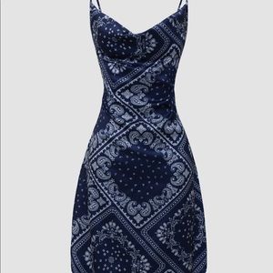 Bandana print blue dress